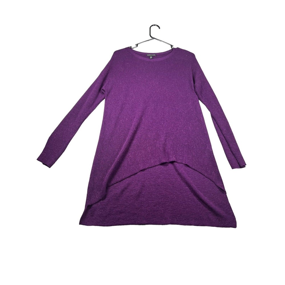 Eileen Fisher XS Purple Tencel Wool Alpaca Knit Top Sweater